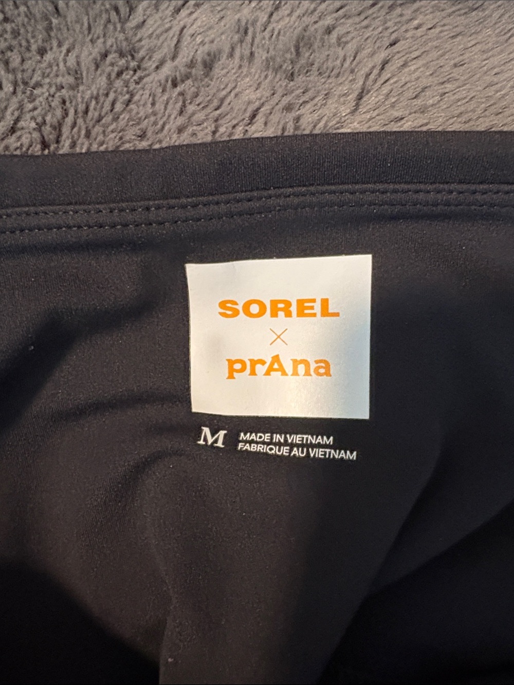 SOREL x prAna Black/Gray Leggings with Orange Logo Tab Size M - Picture 3 of 8